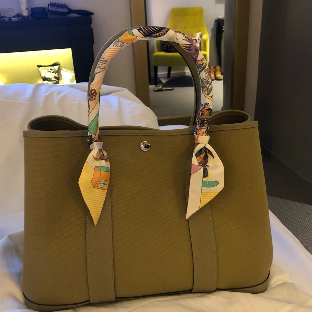 Hermes garden party canvas tote 36